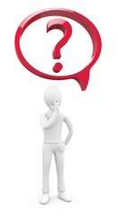 Personnage 3d interrogation