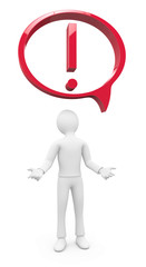 Personnage 3d exclamation