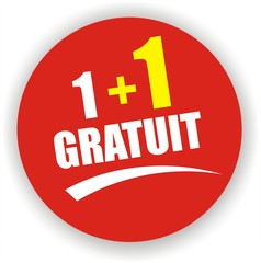 bouton 1+1 gratuit