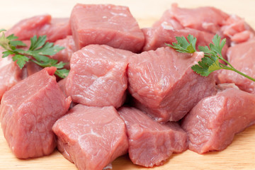 Fresh Raw meat on a cutting board
