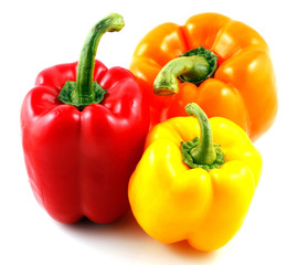 Peppers on white background