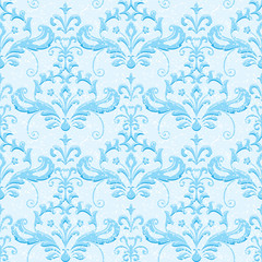 Light blue classic ornamental wallpaper for winter and christmas