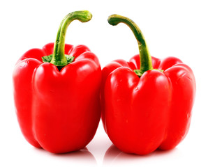 Peppers on white background