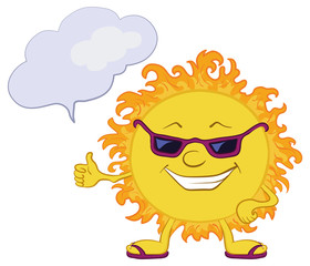 Sun smiley with glasses