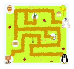 funny vector labyrinth for children