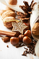 Nuts and spices for christmas baking