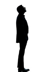 one business man silhouette looking up - 36709112