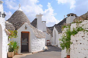 Typical trulli houses in Alberobello, Italy