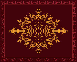 Folk Motif Design wall painting