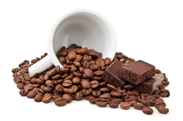 coffee beans and chocolate