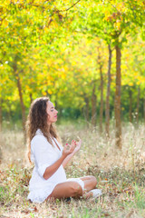 Obraz premium Beautiful Girl Doing Yoga Exercises