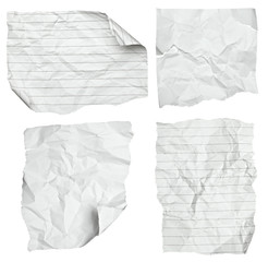 white crumpled  paper with curled edge