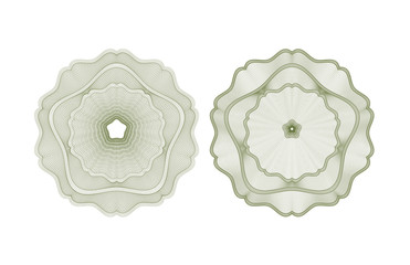 Set of vector guilloche rosettes
