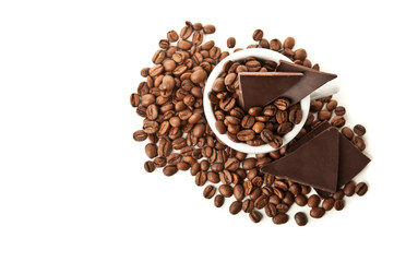 coffee beans and chocolate
