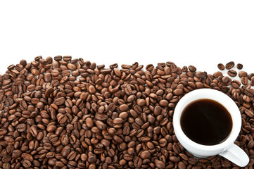 Obraz premium coffee beans and cup