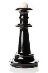 macro photo of black chess piece