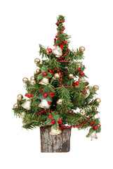 decorated mini christmas tree