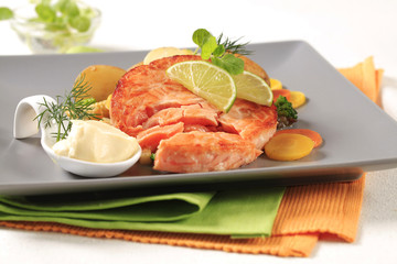 Pan fried salmon patty