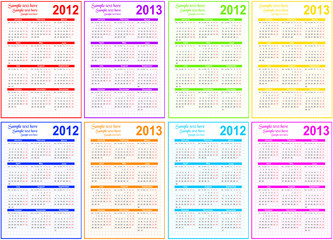 Set of 2012 and 2013 Calendar