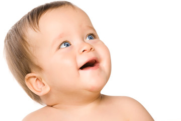 The blue-eyed baby, close-up.