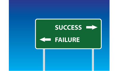 success and failure road sign