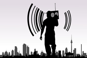 Berlin Silhouette mit DJ © SimpLine