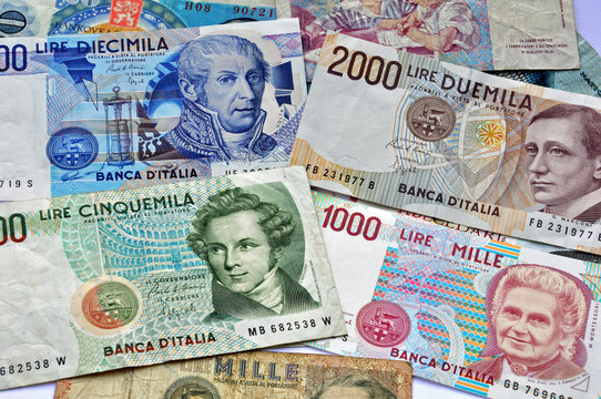Italienische Lire Banknoten