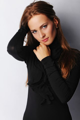 Portrait of young brunette female