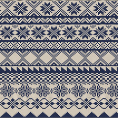 Knitted background in Fair Isle style