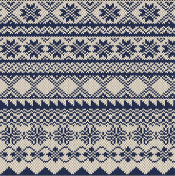 Knitted background in Fair Isle style
