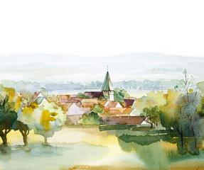 Watercolor Landscape Collection: Summer - 36723920