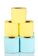 rolls of toilet paper isolated on white