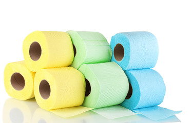 rolls of toilet paper isolated on white