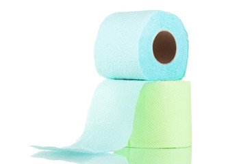 rolls of toilet paper isolated on white