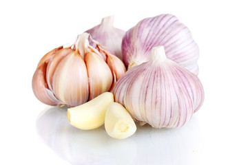 fresh garlic isolated on white