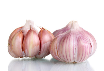 fresh garlic isolated on white