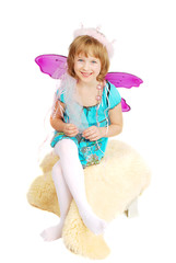 Fototapeta premium Dancing sitting costume girl.