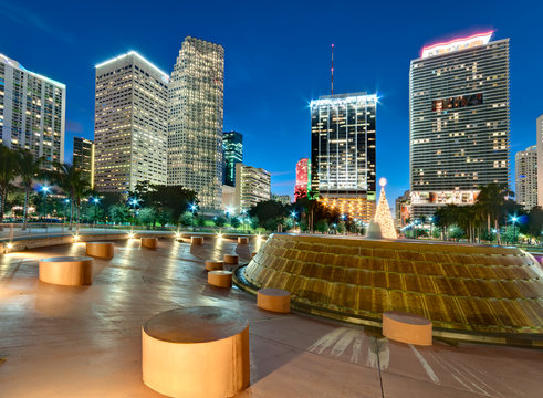 Miami Bayfront Park In Christmas