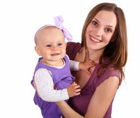 Young mother with little daughter