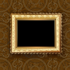 Wooden vintage gold frame