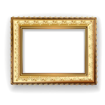 Wooden vintage gold frame