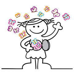 figur frau hat schmetterlinge im bauch