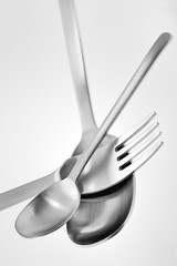 Fork and spoon isolated