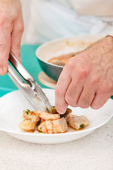 professional chef garnish dish