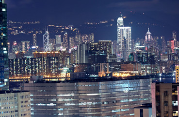 Hong Kong downtown at night