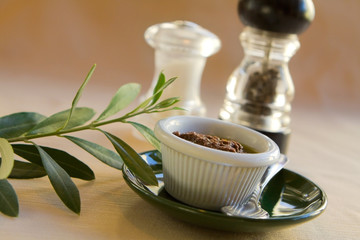 Olive Dip with Leaves