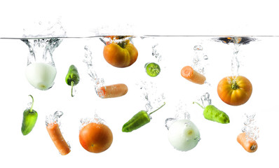 vegetables in water