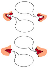 cartoon talking lips, vector illustration