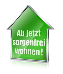 ab jetzt sorgenfrei wohnen icon 3d haus