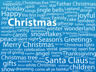 "CHRISTMAS" Tag Cloud (merry happy santa claus tree greetings)